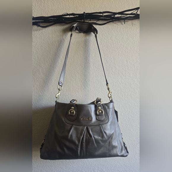 Coach Handbags - Coach Gold Leather Ashley Shoulder Bag